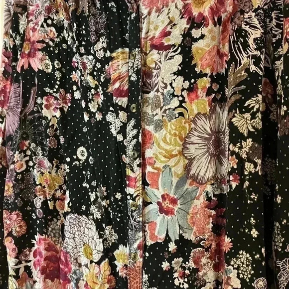 Anthropologie Maeve Autumn Floral Sparkle Dot Hi-Low Tunic - Picture 6 of 9